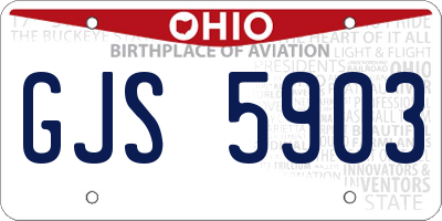 OH license plate GJS5903