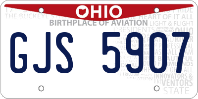 OH license plate GJS5907