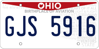 OH license plate GJS5916
