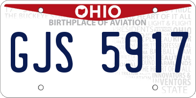 OH license plate GJS5917