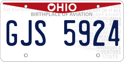 OH license plate GJS5924