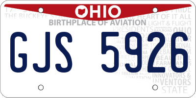 OH license plate GJS5926