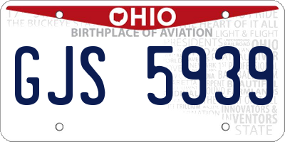 OH license plate GJS5939