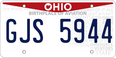 OH license plate GJS5944