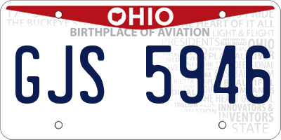 OH license plate GJS5946