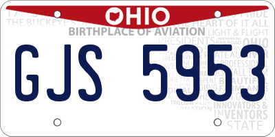 OH license plate GJS5953