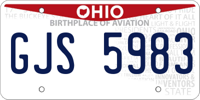 OH license plate GJS5983