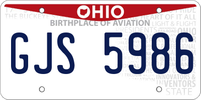 OH license plate GJS5986