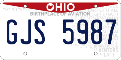 OH license plate GJS5987