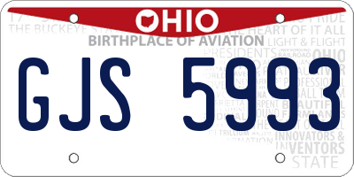OH license plate GJS5993