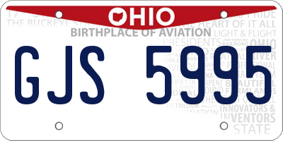 OH license plate GJS5995