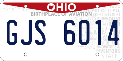 OH license plate GJS6014