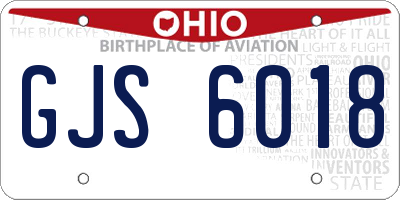OH license plate GJS6018