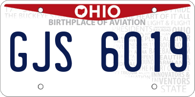 OH license plate GJS6019