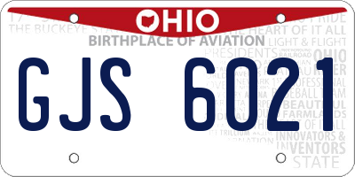 OH license plate GJS6021