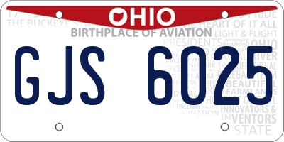 OH license plate GJS6025