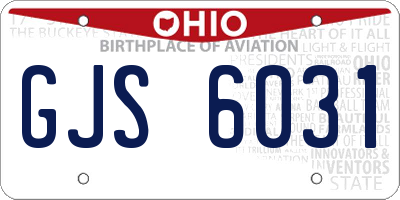 OH license plate GJS6031