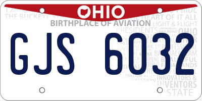 OH license plate GJS6032