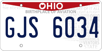 OH license plate GJS6034