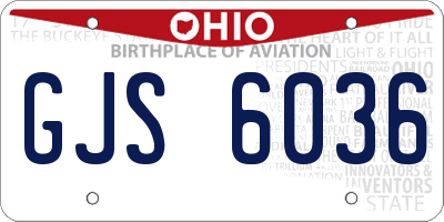 OH license plate GJS6036