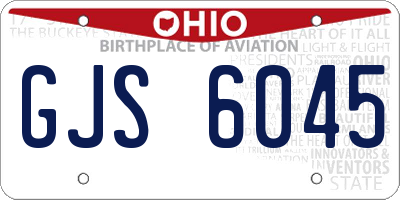 OH license plate GJS6045