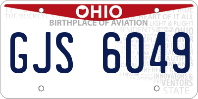 OH license plate GJS6049