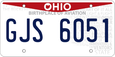 OH license plate GJS6051