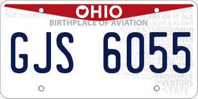 OH license plate GJS6055