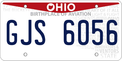 OH license plate GJS6056