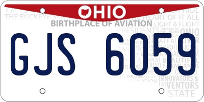 OH license plate GJS6059