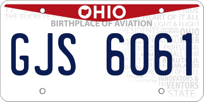 OH license plate GJS6061