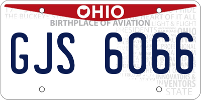 OH license plate GJS6066
