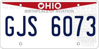 OH license plate GJS6073