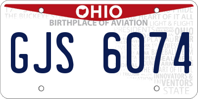 OH license plate GJS6074