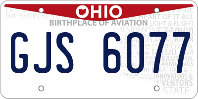 OH license plate GJS6077