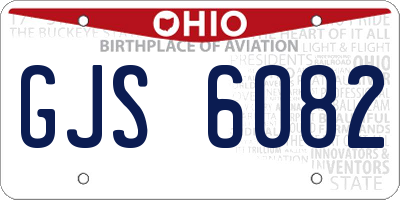 OH license plate GJS6082