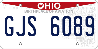 OH license plate GJS6089