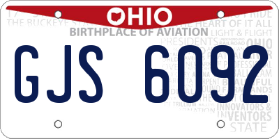 OH license plate GJS6092
