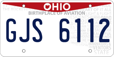 OH license plate GJS6112