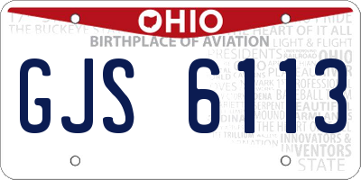 OH license plate GJS6113