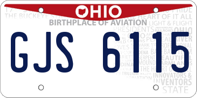 OH license plate GJS6115