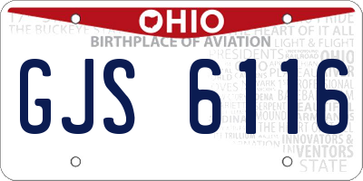 OH license plate GJS6116