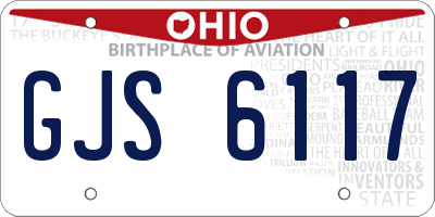 OH license plate GJS6117