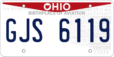 OH license plate GJS6119