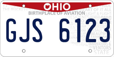 OH license plate GJS6123