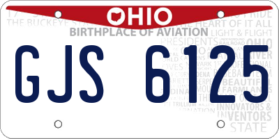OH license plate GJS6125