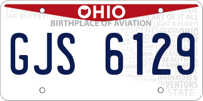 OH license plate GJS6129