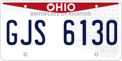 OH license plate GJS6130