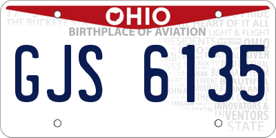 OH license plate GJS6135