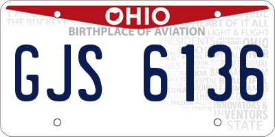 OH license plate GJS6136